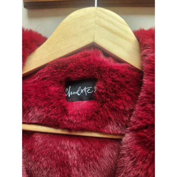 Charlotte b Camo Parka Jacket Red Faux Fur Lined Hooded Military Coat Womens - Picture 2 of 6